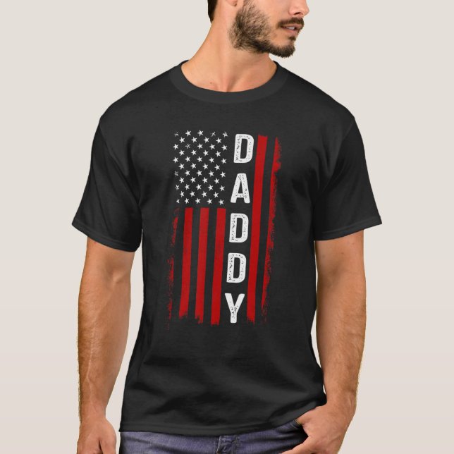 T-shirt Papa American Flag Fête des pères 4 juillet grand- (Devant)