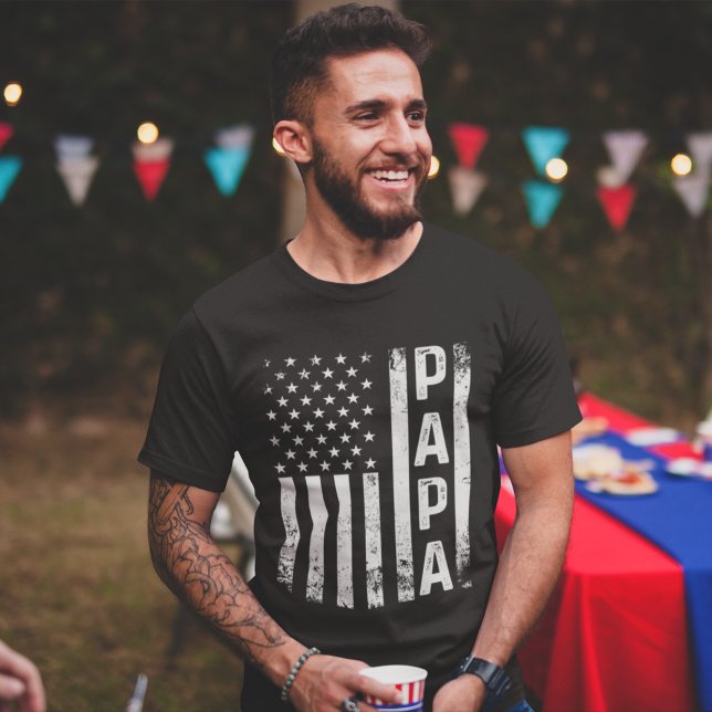 T-shirt Papa American Flag Us Papa Father's day (Créateur téléchargé)