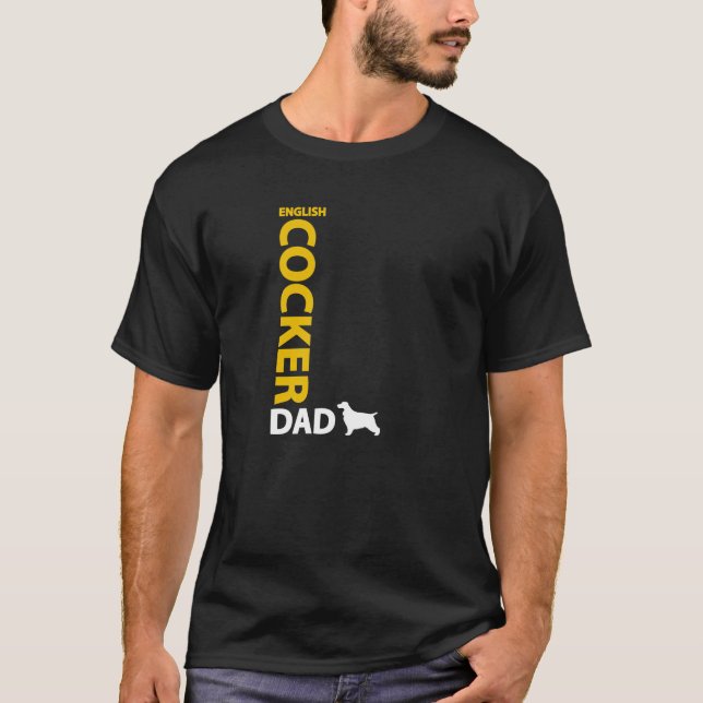 T-shirt Papa anglais de cocker (Devant)