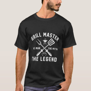 T-shirt Papa Anniversaire Grill Grill Master Cadeau Pour H