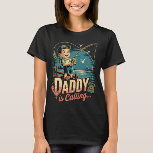 T-shirt Papa appelle la pêche Papa sarcasme Sarcastique Gr