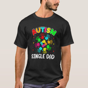 T-shirt Papa Autiste Célibataire Puzzle Soutien Famille Au