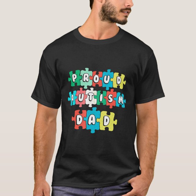 T-shirt Papa autiste fier de l'autisme (Devant)