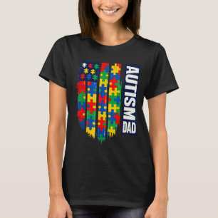 T-shirt Papa autiste Puzzle patriotique USA