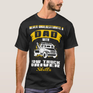 T-shirt Papa Avec Deux Compétences De Conducteur De Camion