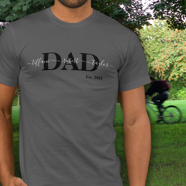 T-shirt Papa avec les noms des enfants établie (Créateur téléchargé)