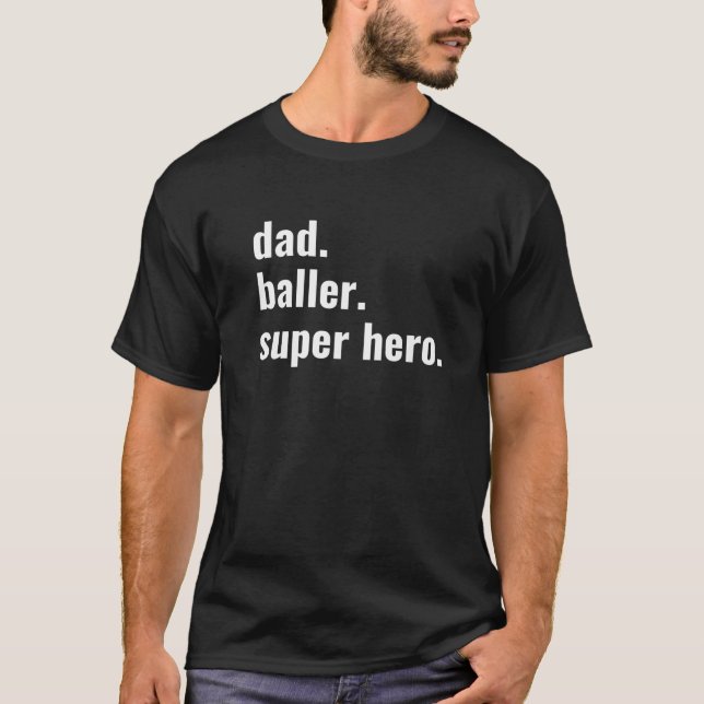 T-shirt Papa Baller Superhero Premium (Devant)