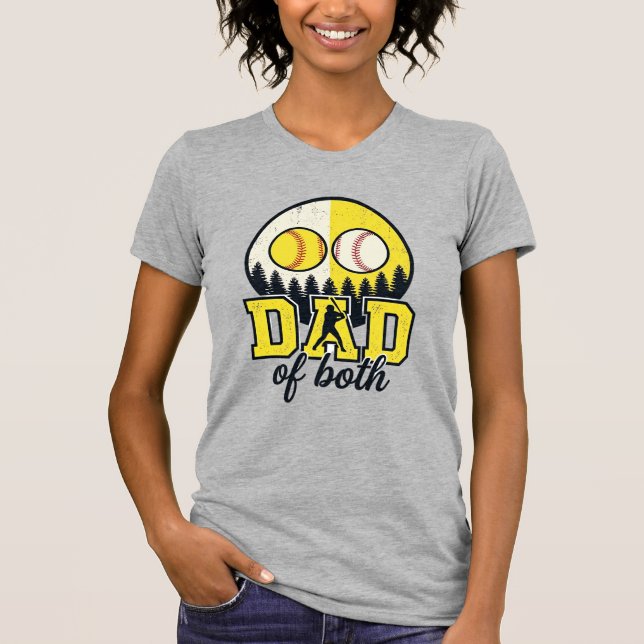 T-shirt Papa Baseball Softball des Deux Conception Vectori (Devant)