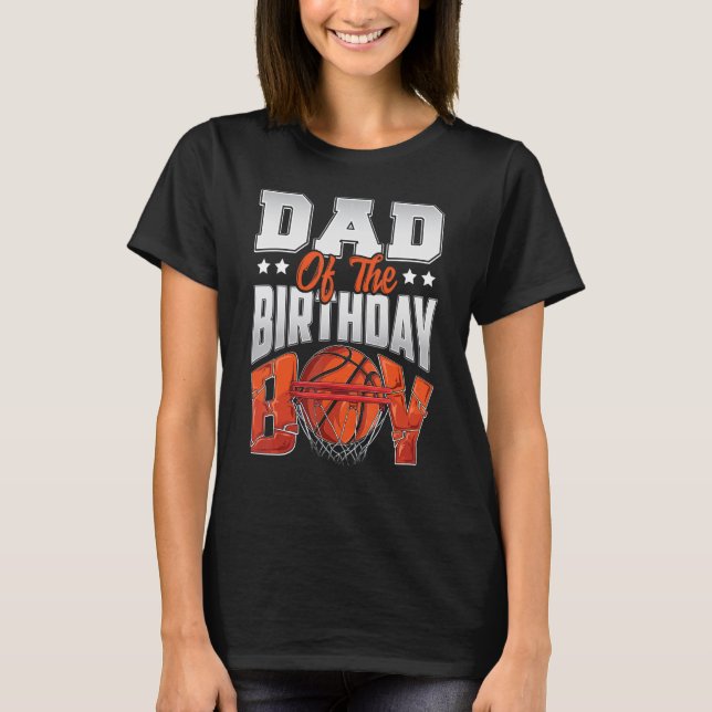T-shirt Papa basket-ball anniversaire Garçon Famille Balle (Devant)