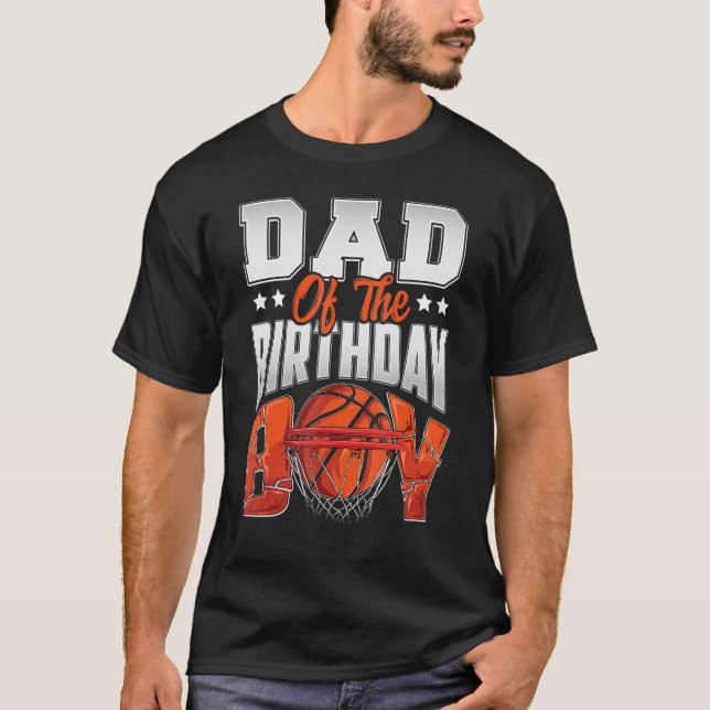 T-shirt Papa basket-ball anniversaire Garçon Famille Balle (Devant)
