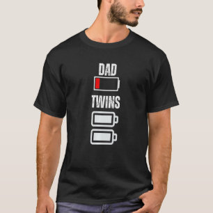 T-shirt Papa Batterie basse Twins Pleine Charge Fatigué Pa