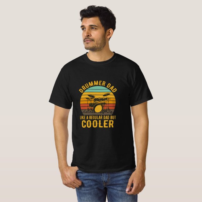 T-shirt Papa batteur comme un papa normal mais plus cool (Devant entier)