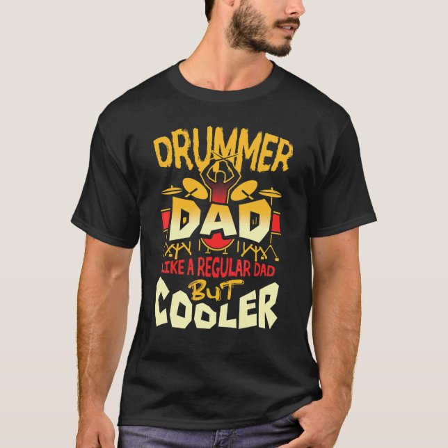 T-shirt Papa batteur comme un régulier mais plus cool qui  (Devant)