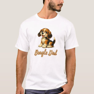 T-shirt Papa Beagle Chiot Mignon Vintage