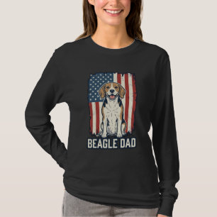 T-shirt Papa Beagle Patriotique Dessin De Chien De Gravure