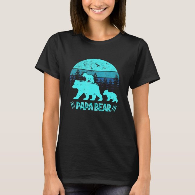 T-shirt Papa Bear 2 Cubs Papa De Twin (Devant)