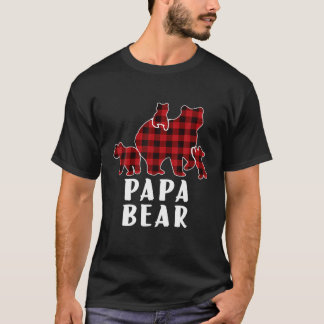 T-shirt Papa Bear 3 Cubes, Noël Mama Bear Plaid Pajam