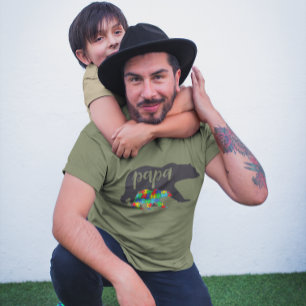T-shirt Papa Bear Autisme Bear Cub