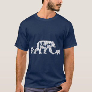 T-shirt Papa Bear avec trois petits
