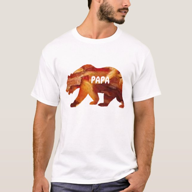 T-shirt Papa Bear Beer Bacon Shirt - Drôle Tee Homme! (Devant)