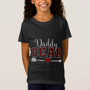 T-Shirt Papa Bear Buffalo Plaid Arrow Coeur Papa Noël