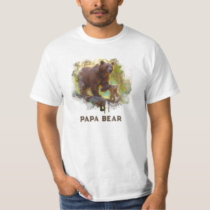 T-shirt *~* PAPA BEAR Cub Art Fête des pères Cadeau AP86