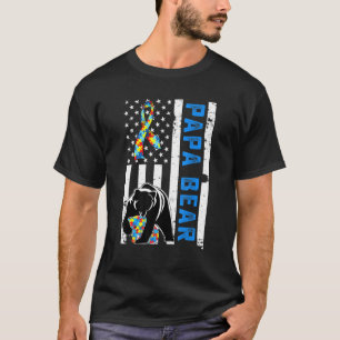 T-shirt Papa Bear Famille Associée Autisme Sensibilisation
