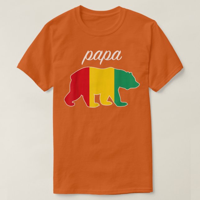 T-shirt Papa Bear Guinea Flag Guinean Roots  (Design devant)