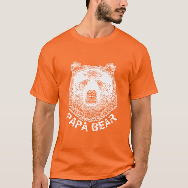 T-shirt Papa Bear, illustration tirée à la main (Devant)