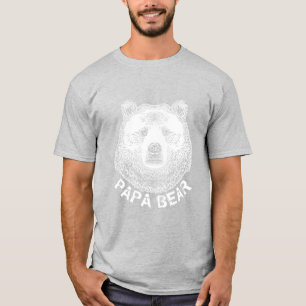 T-shirt Papa Bear, illustration tirée à la main