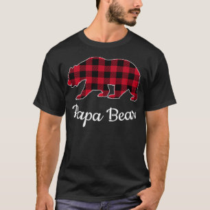 T-shirt Papa Bear Pajama Red Buffalo Plaid