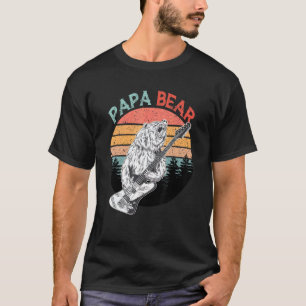 T-shirt Papa Bear Papa Guitare Vintage Retro