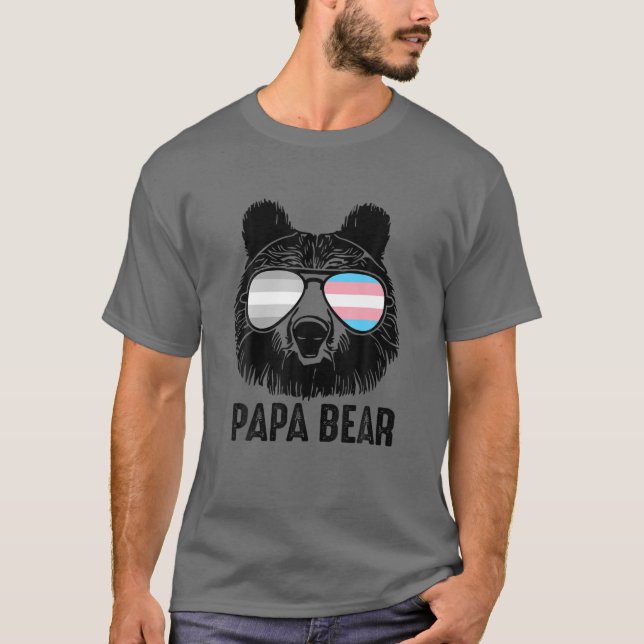 T-shirt Papa Bear Portant des lunettes de soleil Prière Tr (Devant)