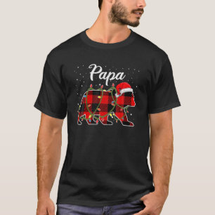 T-shirt Papa Bear Red Buffalo Plaid Bonus Maman Bear Pajam