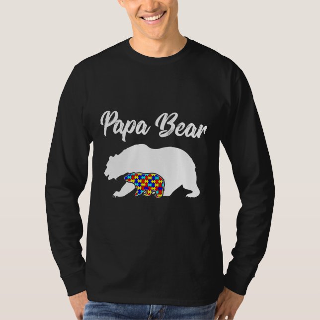 T-shirt Papa Bear Sensibilisation sur l'autisme papa (Devant)