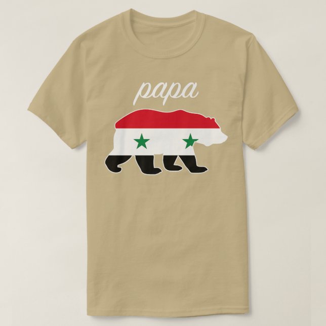 T-shirt Papa Bear Syria Drapeau Syrian Roties Premium (Design devant)