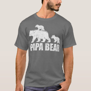 T-shirt Papa Bear Two Cubs  Daddy Bear Twin  Papa 2 Kids 