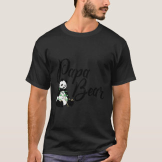 T-shirt Papa Bear Vegan Panda Famille