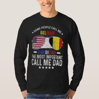 T-shirt Papa belge Belgique Fête des Pères Papa Belge Amér