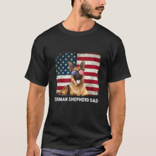 T-shirt Papa Berger Allemand Drapeau Américain Le 4 Juille