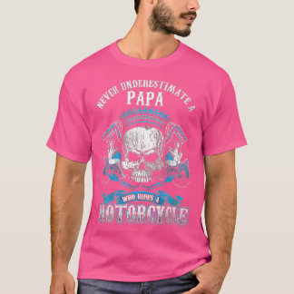 T-shirt Papa Biker Qui Dirige Une Moto Skull Girl Husba