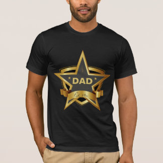 T-shirt papa Black et Gold Star
