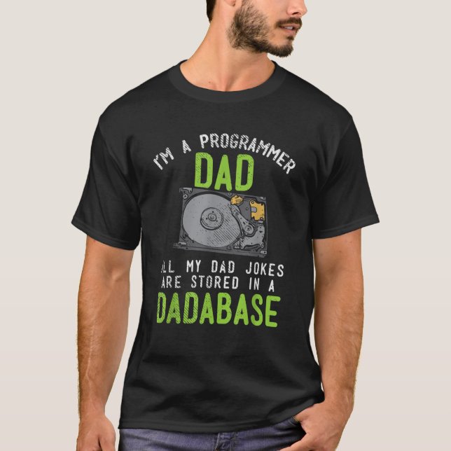 T-shirt Papa Blagues Sont Stockés Dans Un Papa Un Programm (Devant)