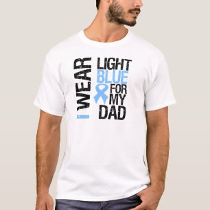 T-shirt Papa bleu-clair de ruban de cancer de la prostate