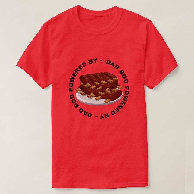T-shirt Papa Bod Alimenté Par BBQ (Design devant)