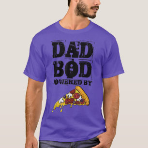 T-shirt Papa Bod Alimenté Par Pizza Graphic Drôle Papa Cad
