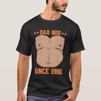 T-shirt Papa Bod Depuis 1986 Fête des pères Bière Belly