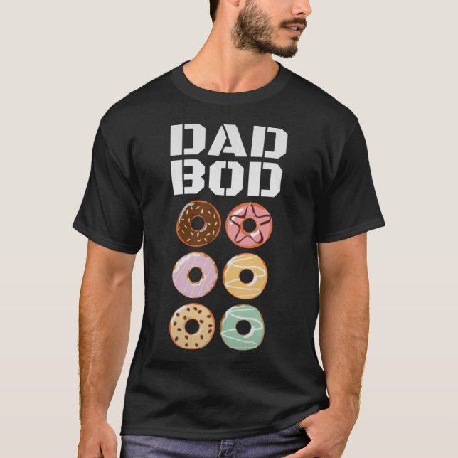 T-shirt Papa Bod Donut Six Pack Daddy Gym (Devant)