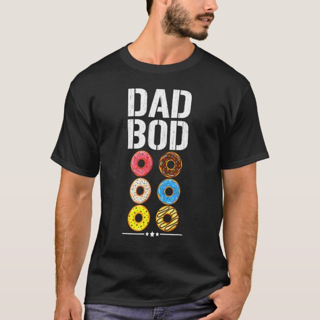 T-shirt Papa Bod Donut Six Pack Daddy Gym Fête des pères (Devant)