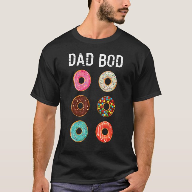 T-shirt Papa Bod Regarde Mon Donut À Six Paquets (Devant)